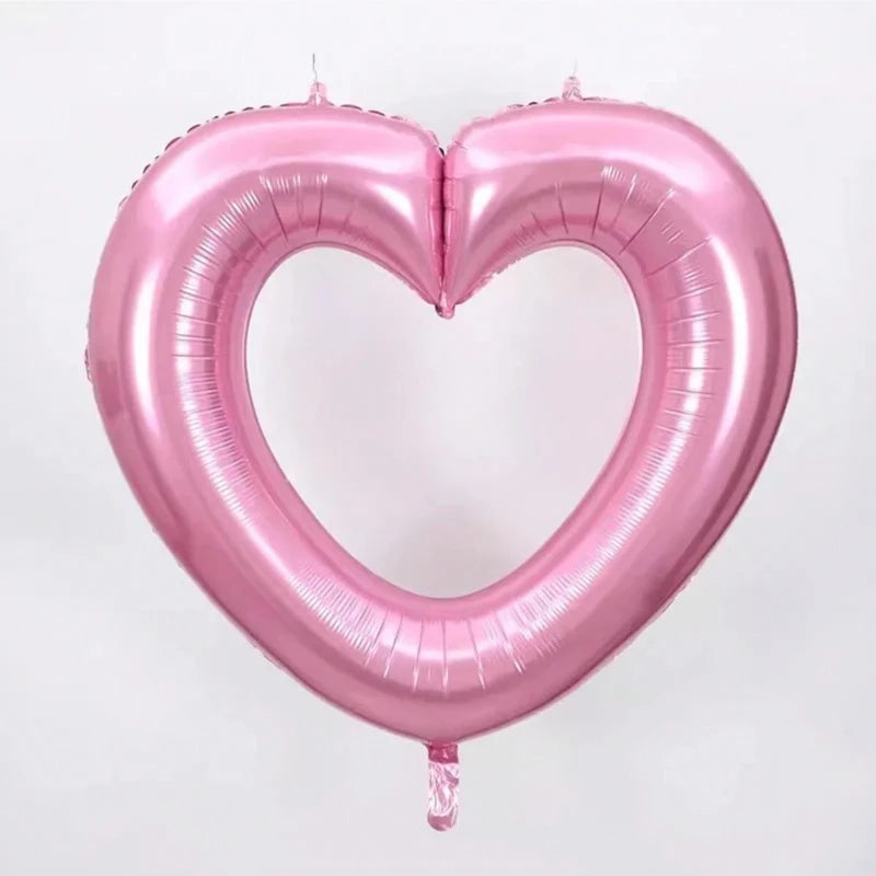 40inch Large Hollowed Out Heart Balloon, Wedding Party Love Balloon,Confession Surprise Love Aluminium Film Balloon