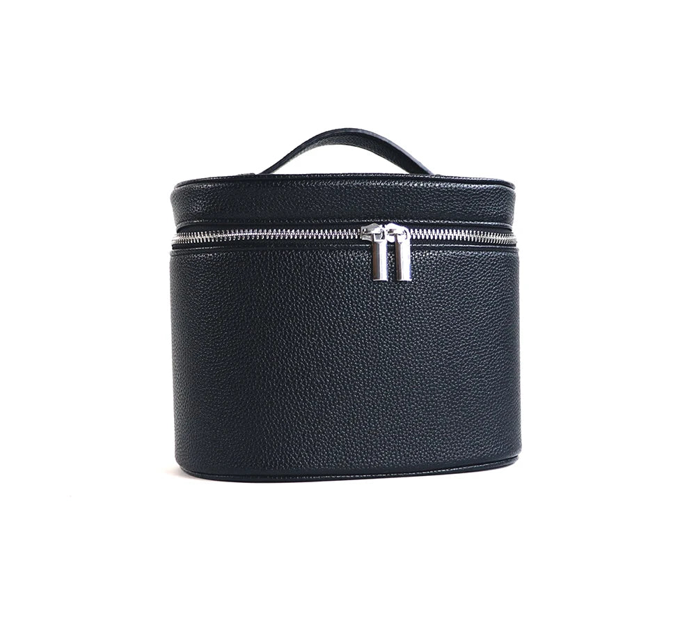 Caja de cosméticos de cuero  de gran capacidad con , bolsa de cosméticos portátil de viaje