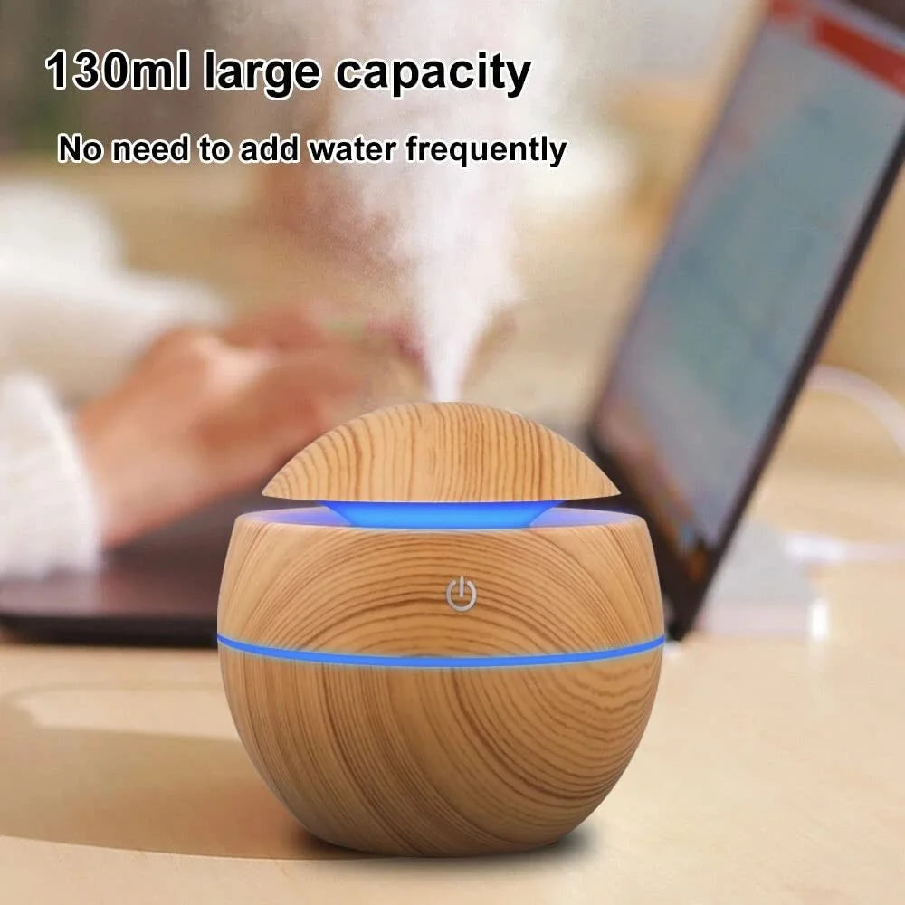 Humidifier Electric Air Aroma Diffuser Wood Ultrasonic Essential Oil room