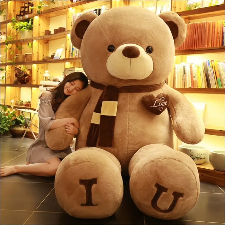 80 100cm Big I LOVE YOU Teddy Bear Plush Toys Lovely Stuffed Soft Pillow Doll Kids Toys Birthday Girlfriend Valentine's Day Gift