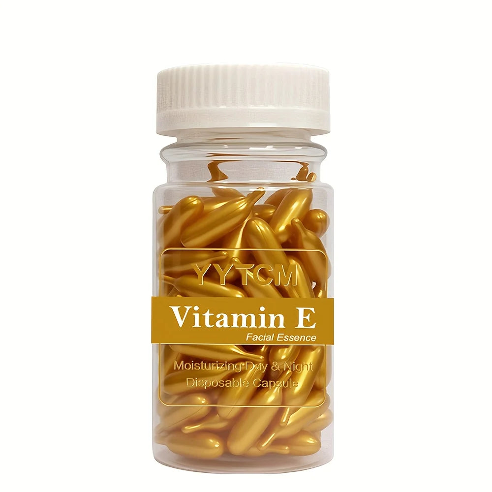 Cápsulas de suero de vitamina E, cápsulas de esencia de un solo uso, piel facial hidratante e hidratante, 90 cápsulas/botella - 1 botella