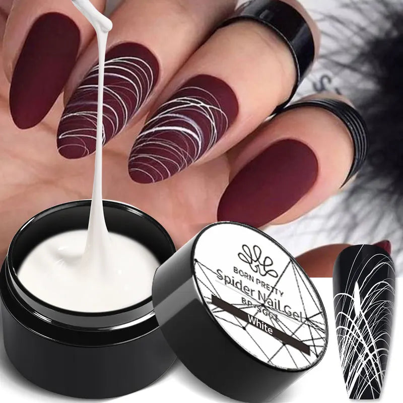 White Black Silver Spider Drawing Gel Nail Polish UV Painting Outline Gel Varnish Nails Art All For Manicure