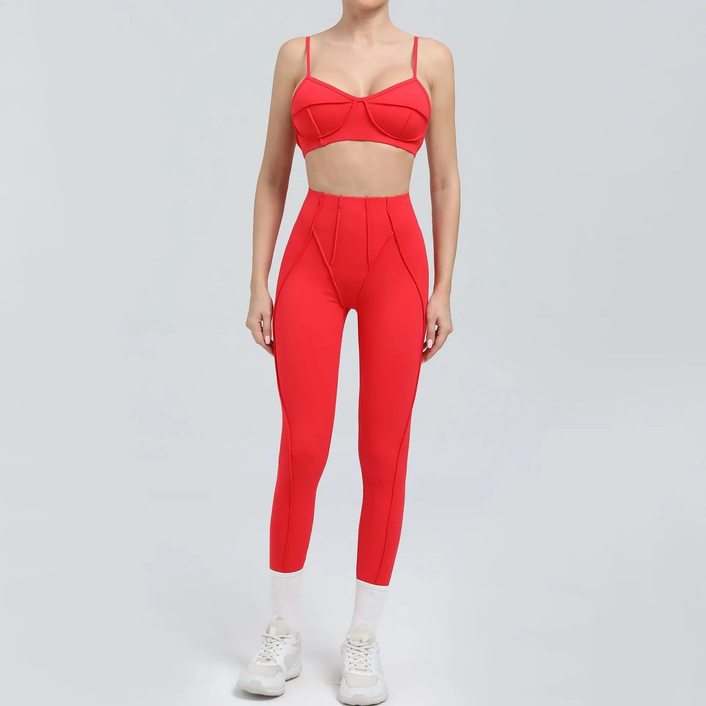 Yoga Sets Sports Fitness High Waist Hip-lifting Shapeing Trousers Backless Bra Suit Workout Gym Leggings Sets for Women