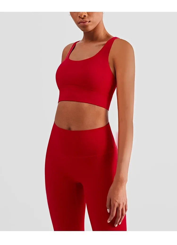 Ropa de Yoga de 2 piezas, chándal para mujer, ropa atlética, traje de Fitness para Pilates, entrenamiento de gimnasio, ropa de realce, Sujetador deportivo, traje de mallas