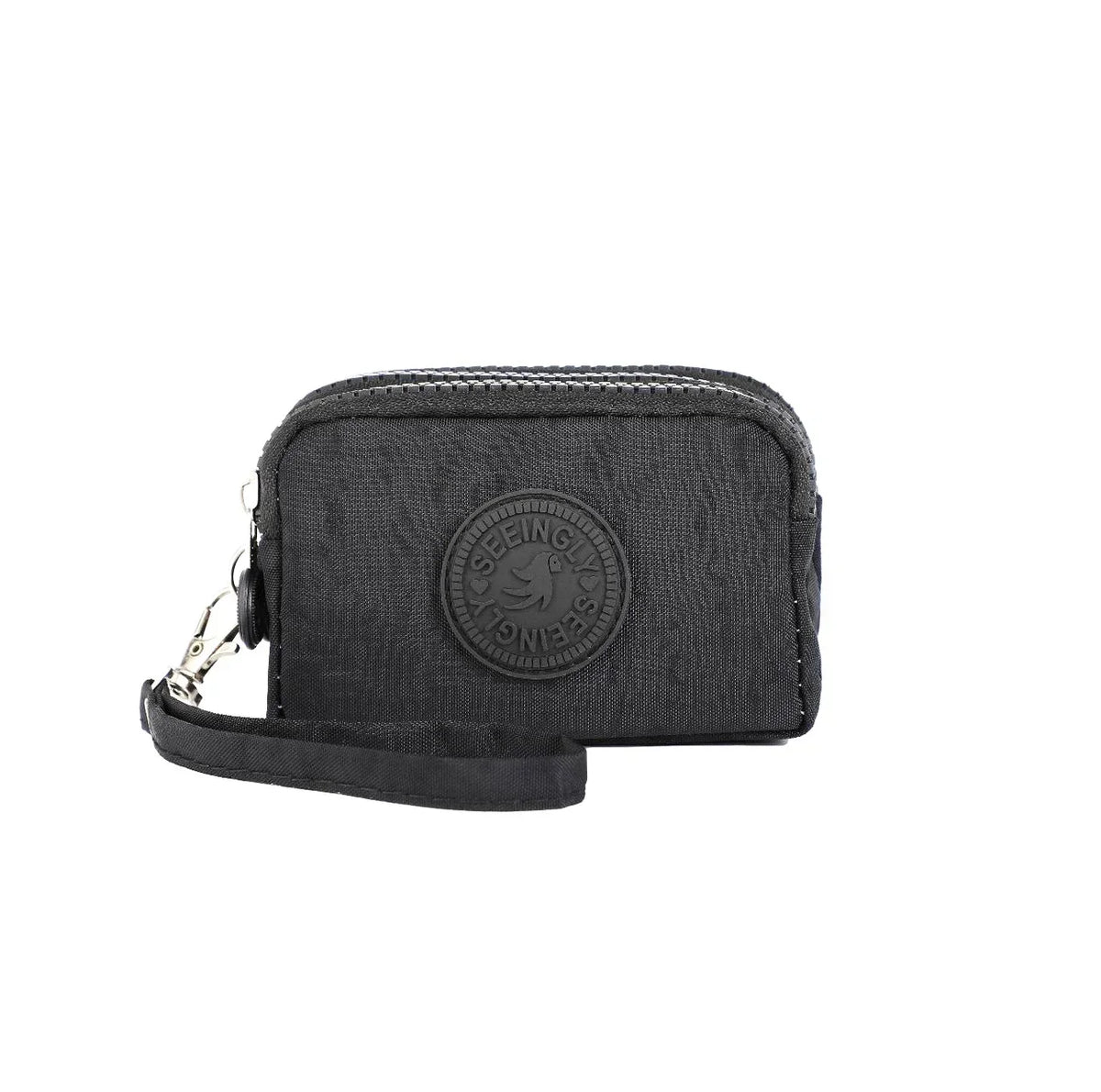 Mini monedero de nailon, bolso para llaves, billeteras para mujer con cremallera, impermeable, portátil, tarjetero de tres capas, bolso para mujer y niña, bolso para auriculares