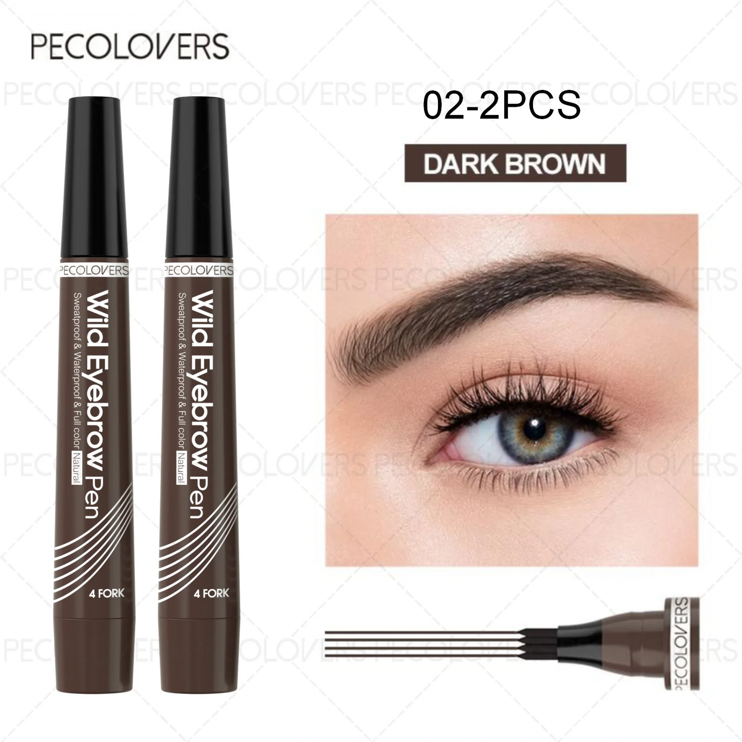 6 colores 1pc lápiz de cejas impermeable 4 punta dividida lápiz de cejas lápiz de tatuaje de cejas impermeable líquido negro lápiz de maquillaje de cejas