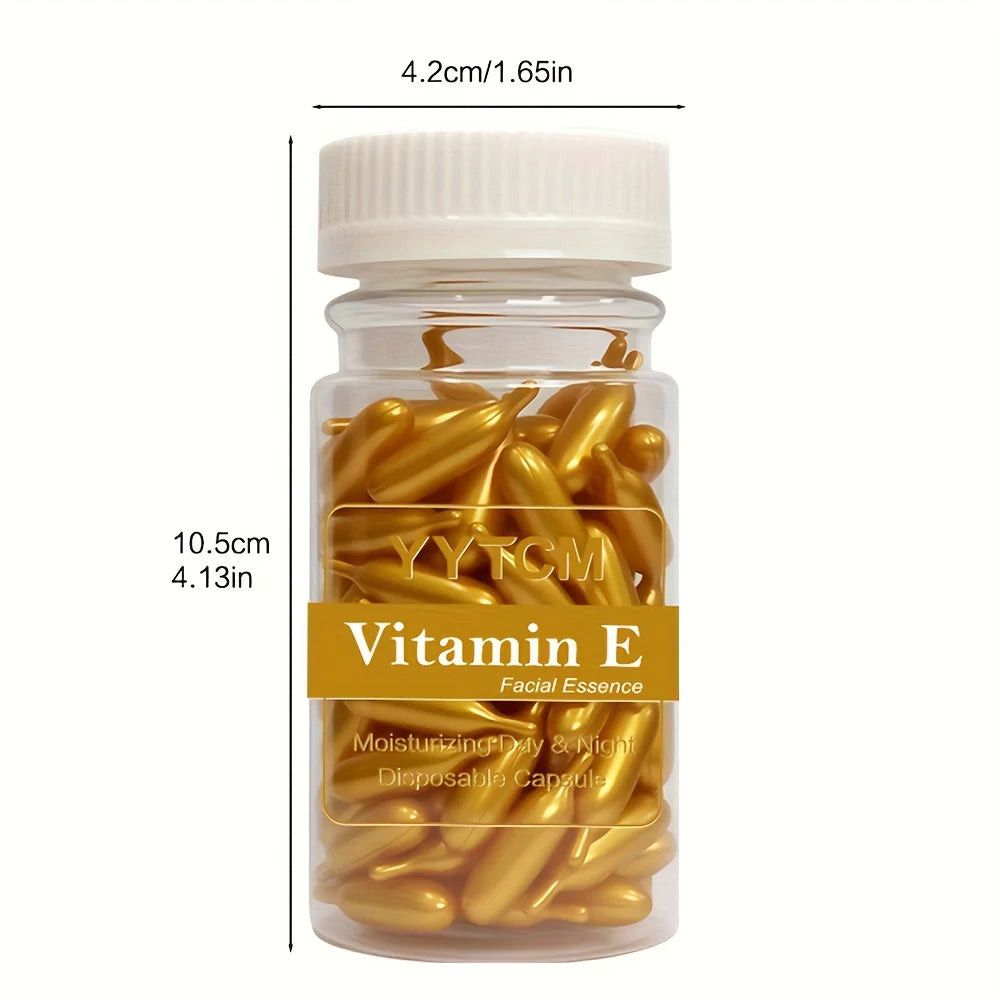 Cápsulas de suero de vitamina E, cápsulas de esencia de un solo uso, piel facial hidratante e hidratante, 90 cápsulas/botella - 1 botella