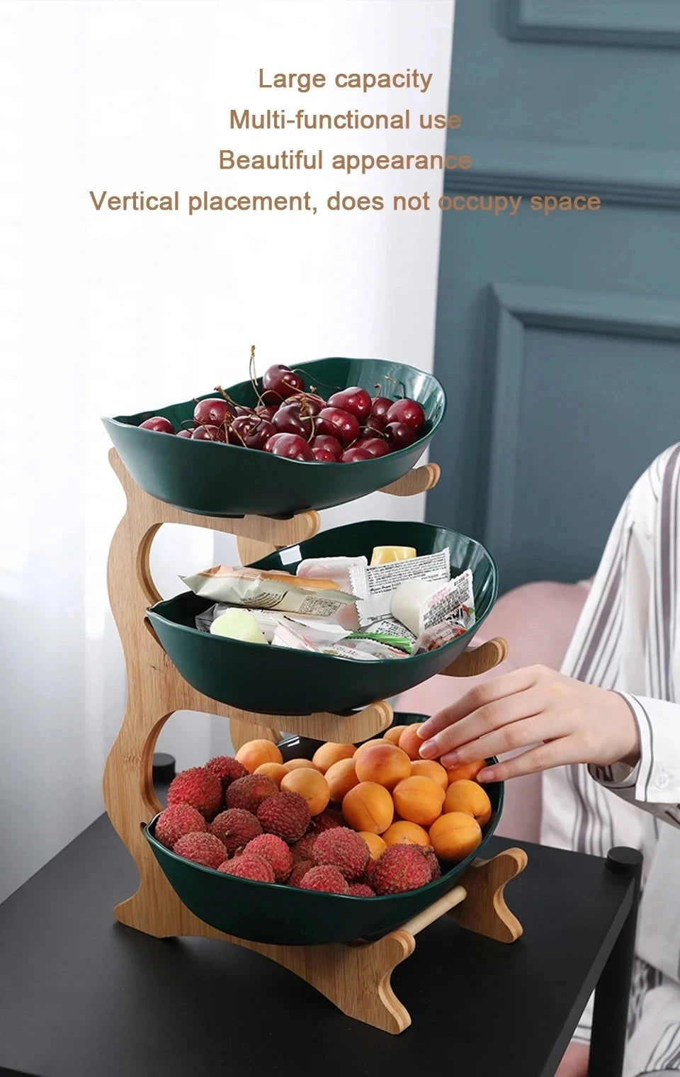 2/3 Layer Fruit Plate Home Living Room Plastic Snack Dish Creative Modern Dried Fruit Basket Candy Dish Cake Stand Salad Bowl