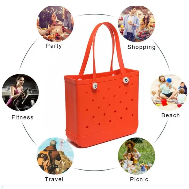 EVA Waterproof Beach Tote Bag Large Capacity Handbag for Women Multi-Purpose Storage Bag Popular Fashion Leisure Designer Bags