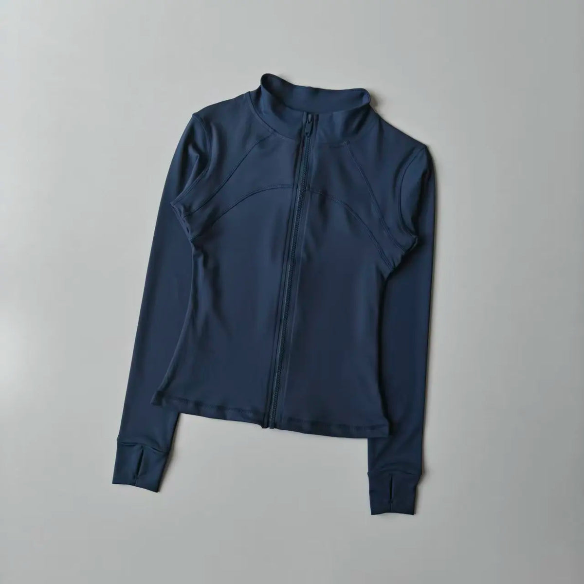 Chaqueta de manga larga para deportes al aire libre para mujer, ropa de Yoga delgada, cárdigan de secado rápido con cremallera, cuello alto, chaqueta para correr, Fitness, Top