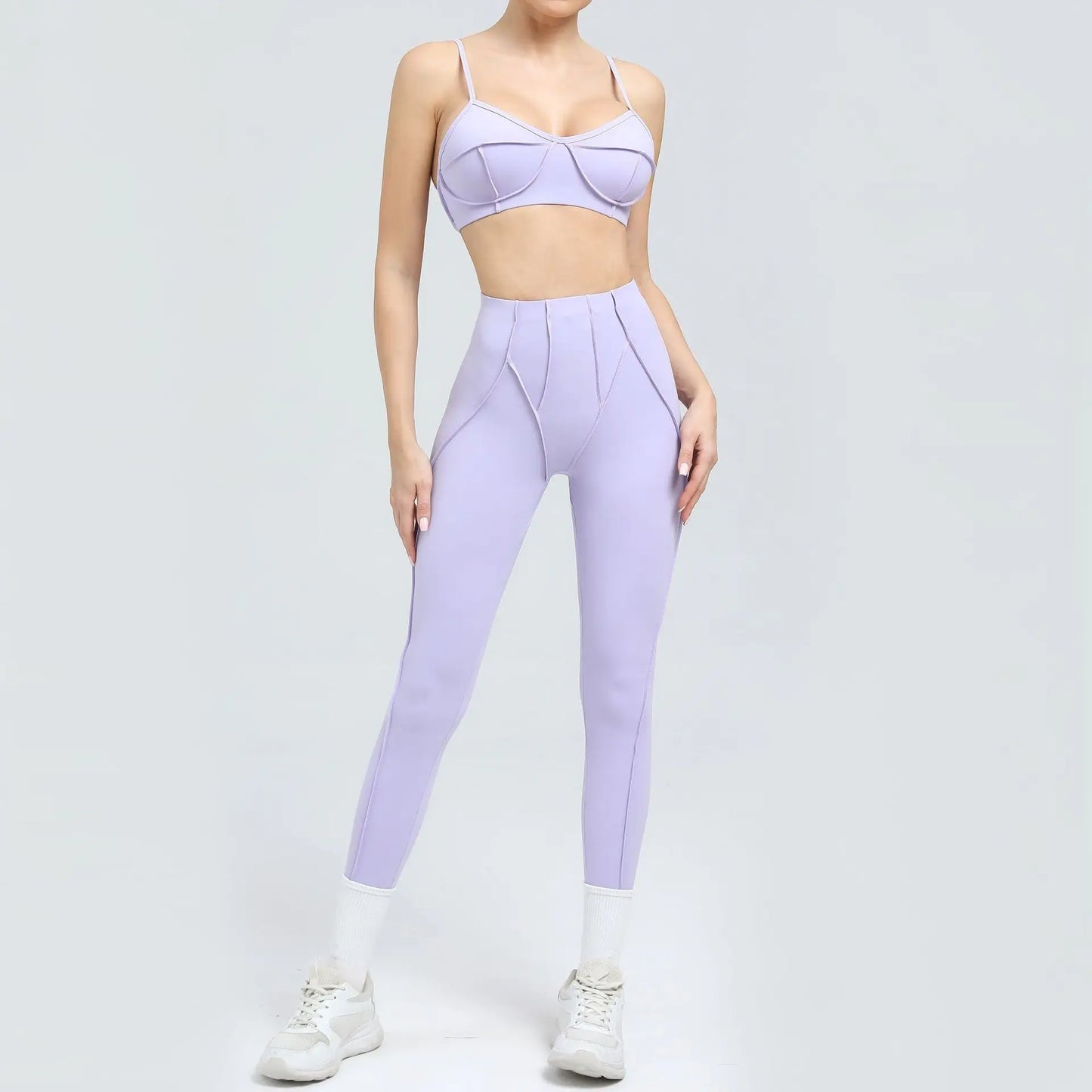 Yoga Sets Sports Fitness High Waist Hip-lifting Shapeing Trousers Backless Bra Suit Workout Gym Leggings Sets for Women