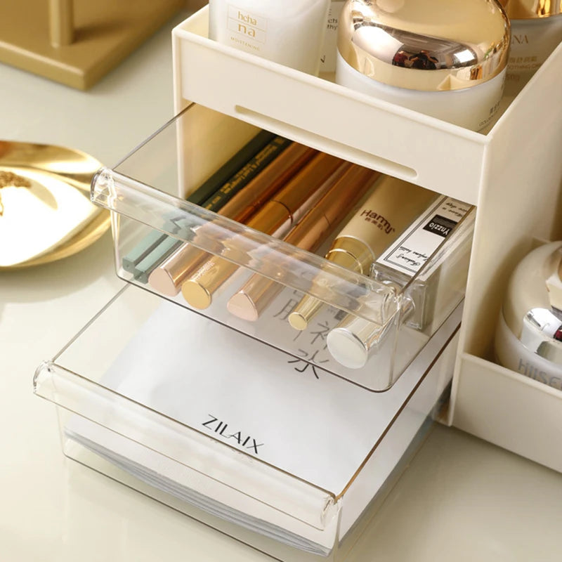 1 Organizador de cosméticos, estante organizador de escritorio, cajón organizador de dormitorio, organizador de cosméticos para dormitorio, estuche de exposición de cosméticos