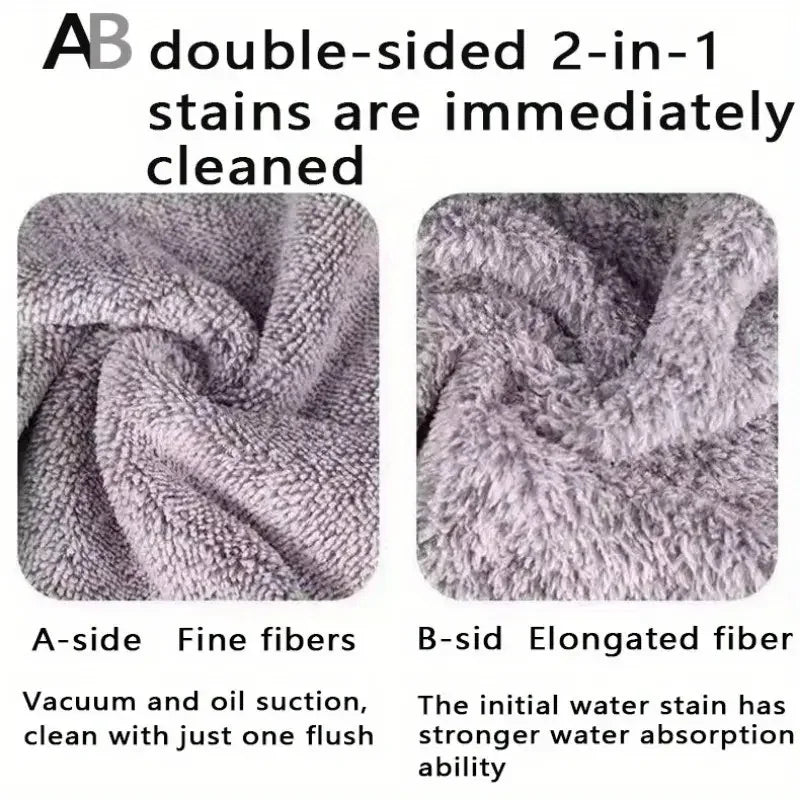 Kitchen Towel, Ultra-fine Fiber Light Gray Cleaning Cloth Set, Absorbent, Soft And Stain-removing Cloth