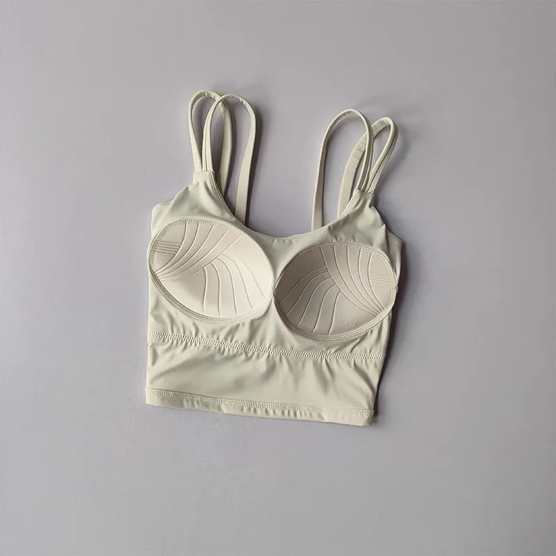 Women's Sports Bras Fitness Top, Sexy Lingerie, Push Up Fixed Pad, Yoga Bra, Back knotted Underwear, Running Vest, Gym Tops