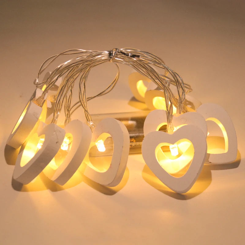 10pcs Valentine's Day Gift Anniversary Decorations heart shape fairy ligths