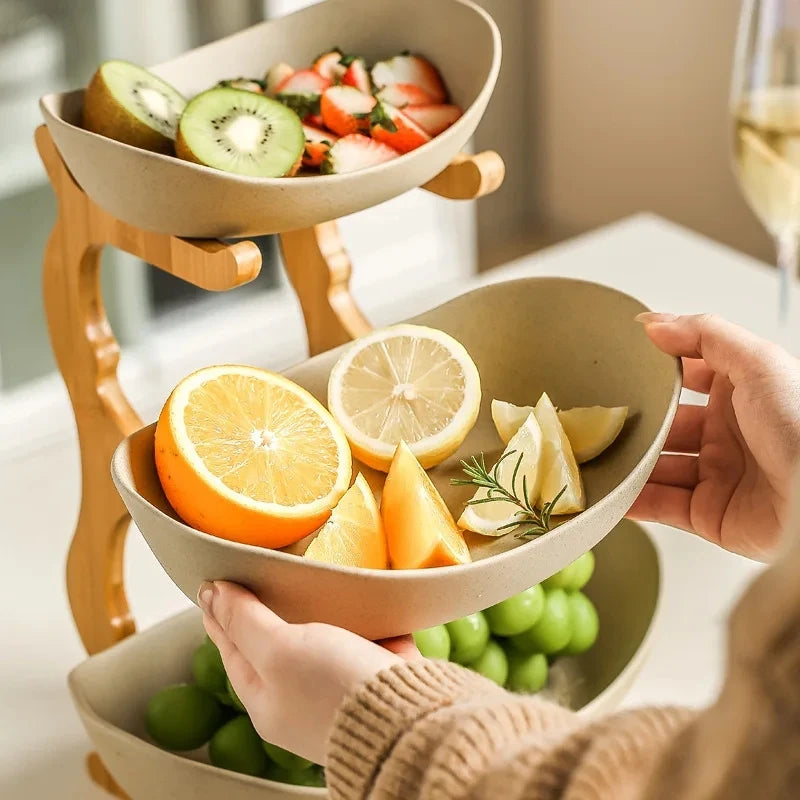 2/3 Layer Fruit Plate Home Living Room Plastic Snack Dish Creative Modern Dried Fruit Basket Candy Dish Cake Stand Salad Bowl