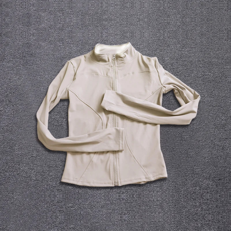 Chaqueta deportiva para mujer, camisa de manga larga, abrigo de entrenamiento, ropa de entrenamiento de gimnasia, ropa deportiva de Yoga