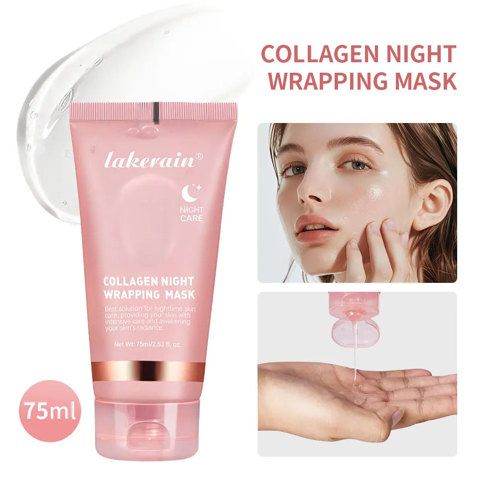 Mascarilla Facial de colágeno, paquete de envoltura nocturna, elasticidad, cuidado de hidratación, reduce la flacidez, Colágeno Hidrolizado para