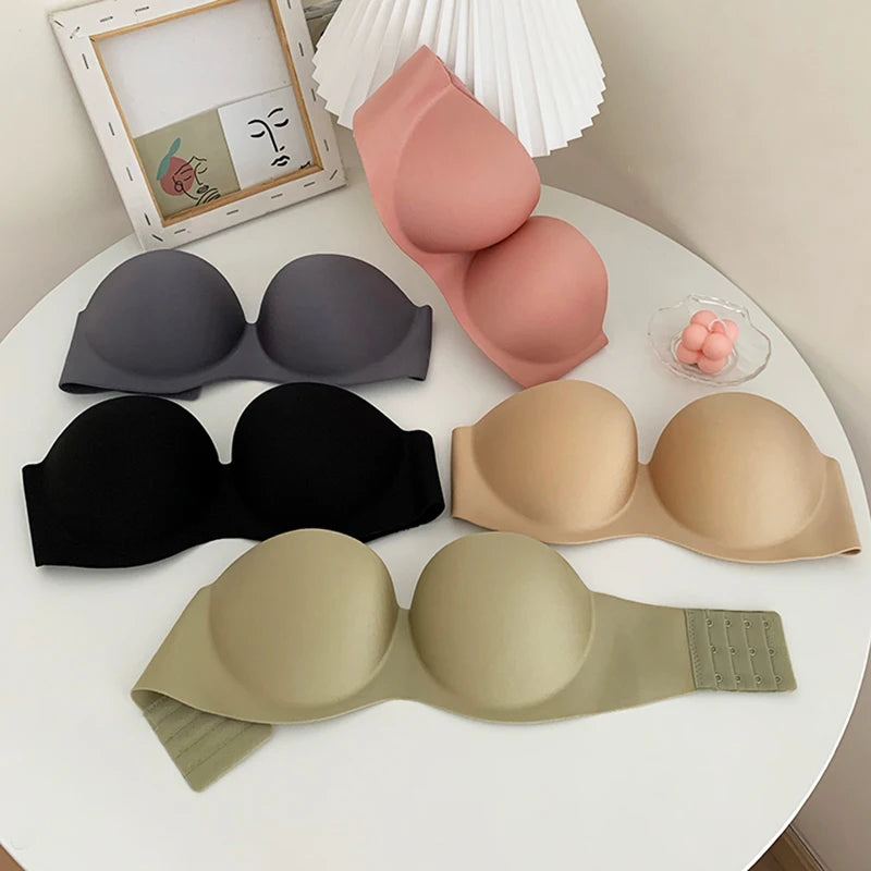 Sexy Strapless Bras Women Wireless Bralette Soft Female Underwear Ladies Seamless Bras Invisible Bra With 2pcs Straps