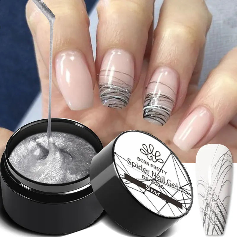 White Black Silver Spider Drawing Gel Nail Polish UV Painting Outline Gel Varnish Nails Art All For Manicure
