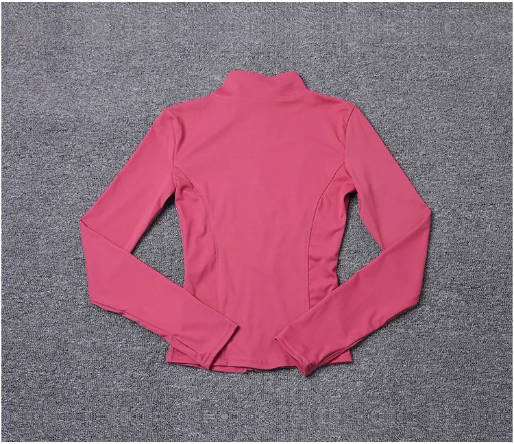 Chaqueta deportiva para mujer, camisa de manga larga, abrigo de entrenamiento, ropa de entrenamiento de gimnasia, ropa deportiva de Yoga