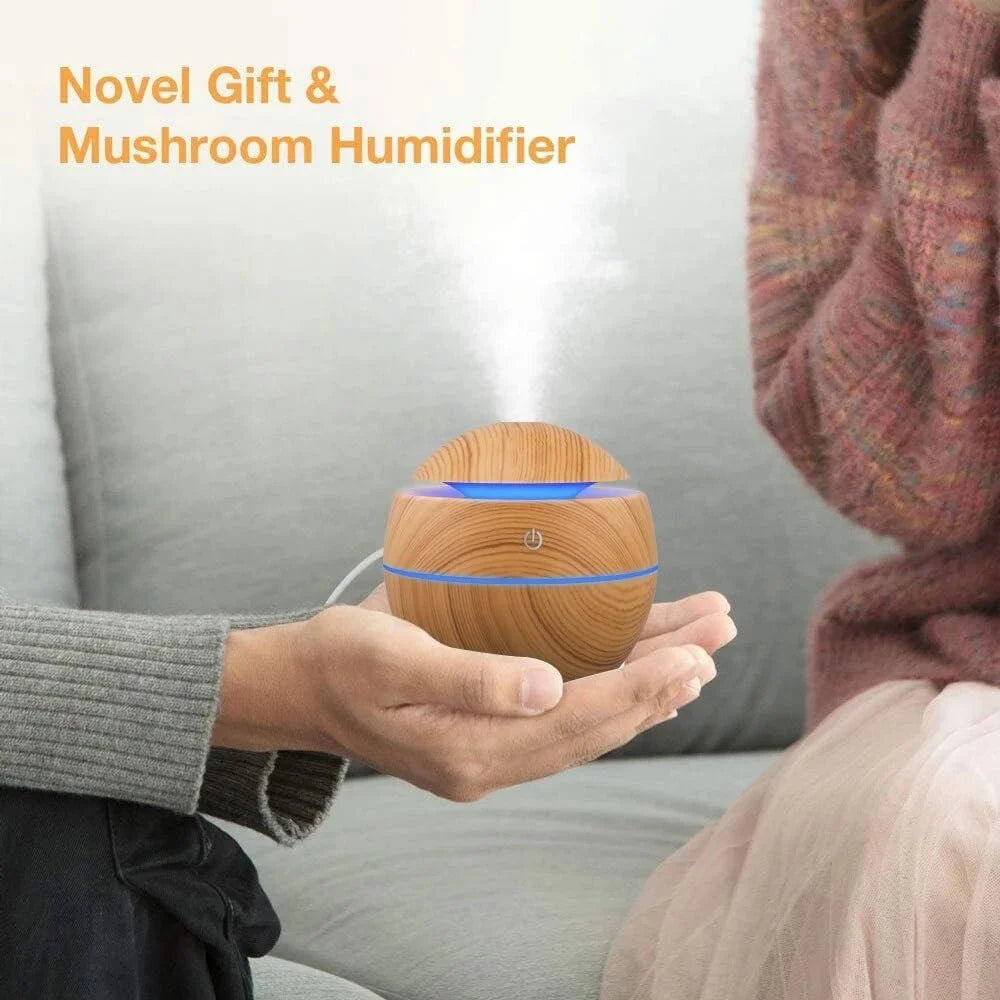 Humidifier Electric Air Aroma Diffuser Wood Ultrasonic Essential Oil room