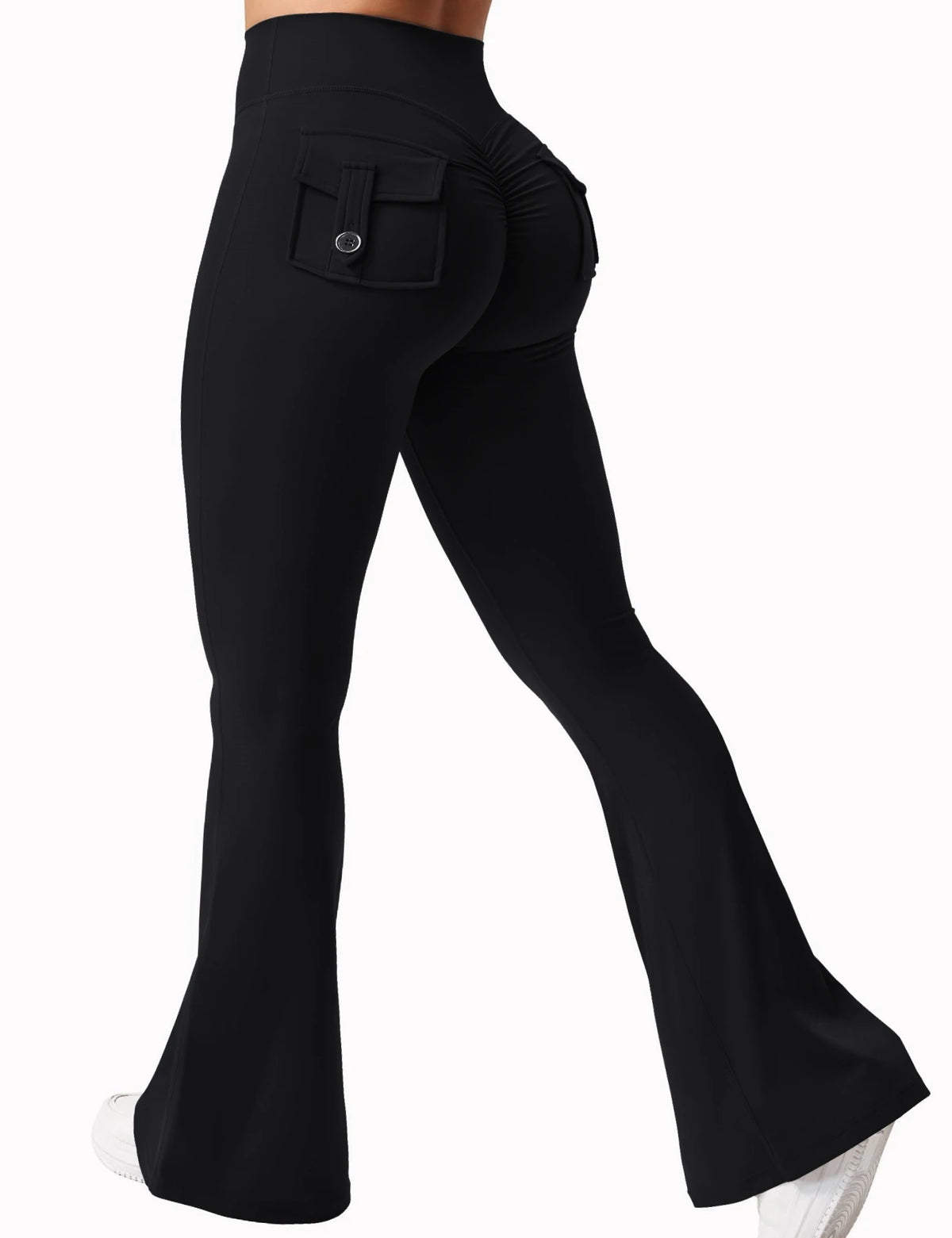 Las más nuevas mallas de Yoga de pierna ancha y alta elasticidad para mujer, sensación desnuda, ropa de trabajo de compresión para Fitness con bolsillos, pantalones de Yoga ﻿