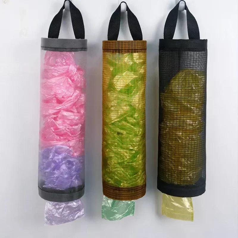 Grocery Bag Holder Plastic Bag Holder Dispenser Hanging Storage Trash Garbage Bag Kitchen Garbage Organizer