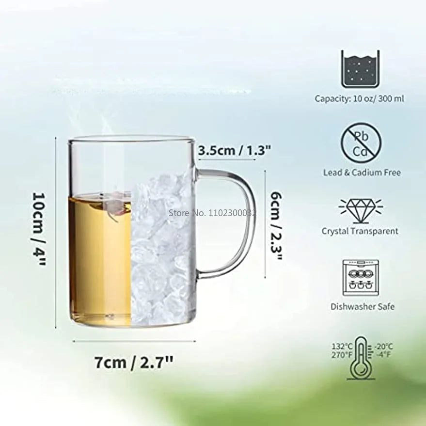 coffe Heat-Resistant Transparent Glass with Handle Water, tea, juice