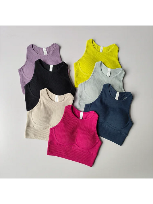 Sports Underwear Integrated Fixed Chest Pad for Women's Yoga Suit Vest Tight and Slimming Fitness Bra I-shaped Back Bra Clothes