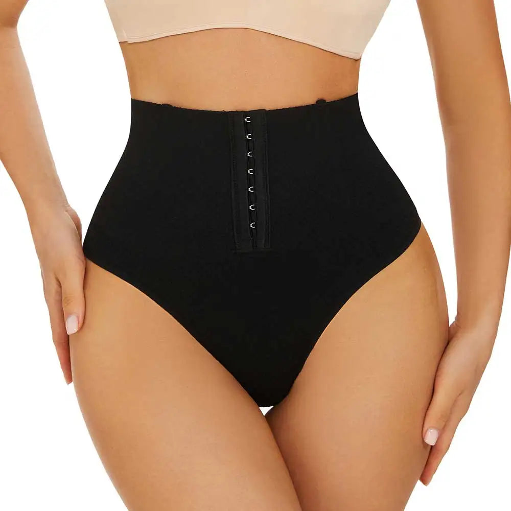 SEXYWG Women Shapewear Thong Panties Tummy Control Bodyshaper High Waist Shapewear Soft Slimming Flat Belly Underwear with Hook