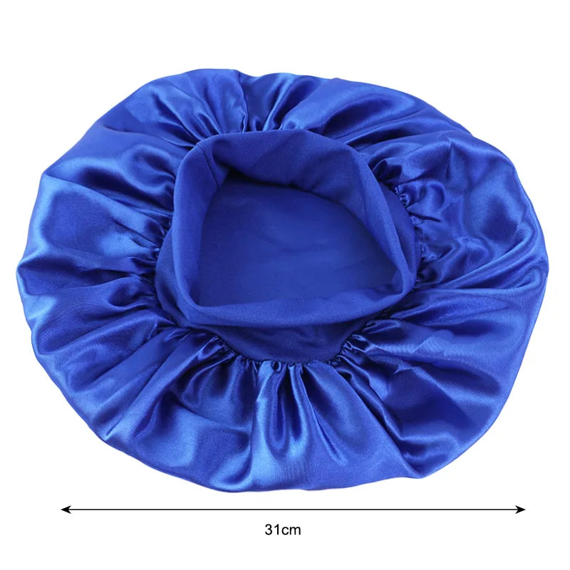 Nuevo gorro de dormir de ala ancha de satén, gorro sedoso para dormir, gorro para dormir con banda suave elástica, gorro de estilismo, herramienta para envolver el cabello