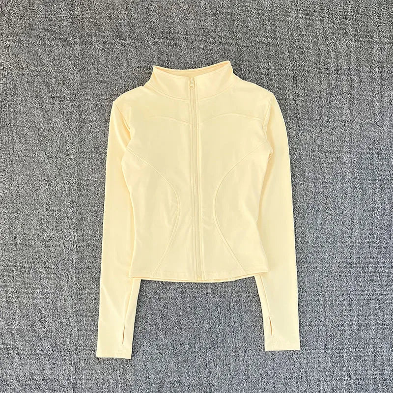 Chaqueta deportiva para mujer, camisa de manga larga, abrigo de entrenamiento, ropa de entrenamiento de gimnasia, ropa deportiva de Yoga