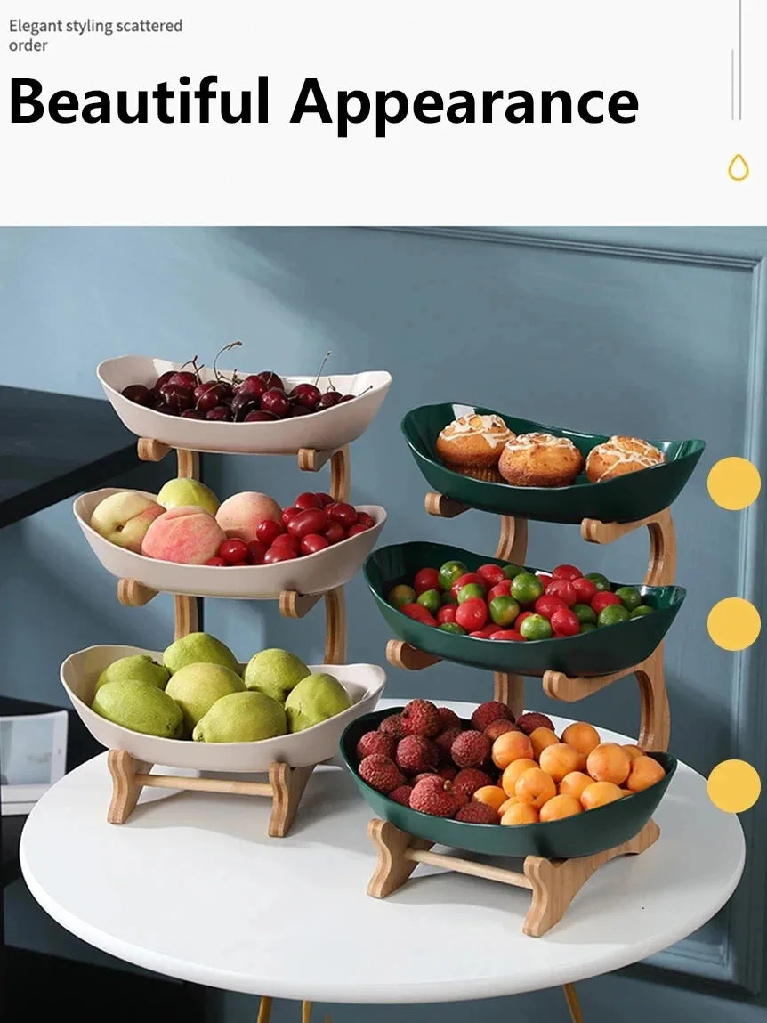 2/3 Layer Fruit Plate Home Living Room Plastic Snack Dish Creative Modern Dried Fruit Basket Candy Dish Cake Stand Salad Bowl