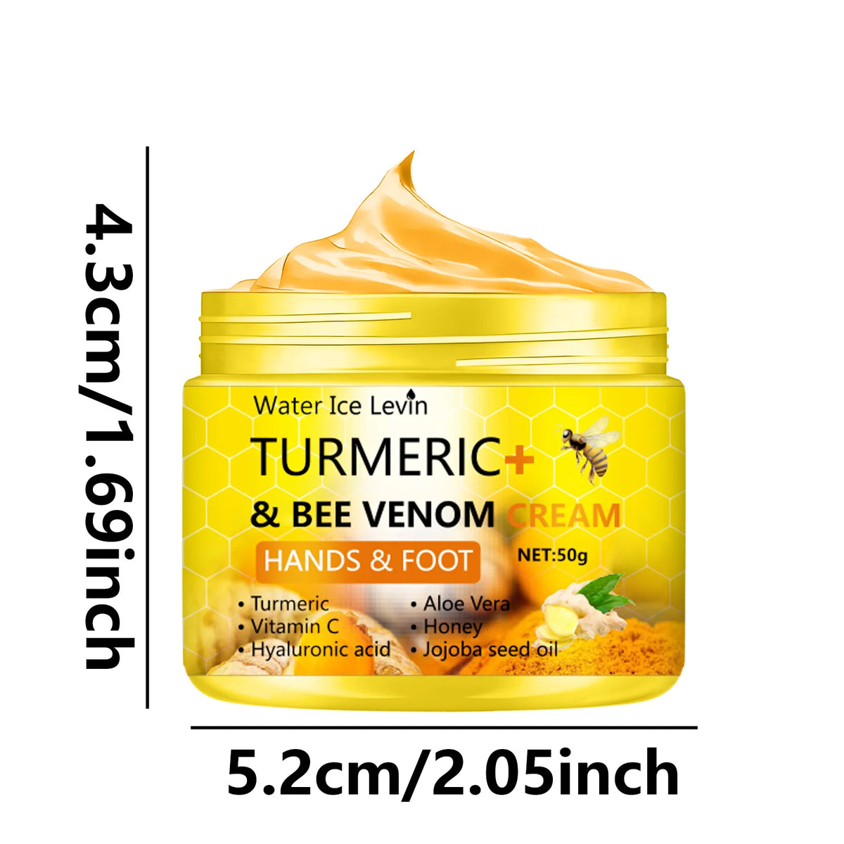 Crema antisecado para pies con veneno de abeja y cúrcuma, reparación de grietas para manos, crema para el cuidado de la piel, pies muertos, piel de las manos