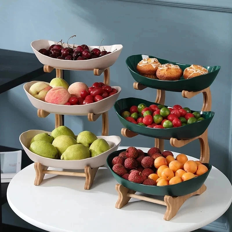 2/3 Layer Fruit Plate Home Living Room Plastic Snack Dish Creative Modern Dried Fruit Basket Candy Dish Cake Stand Salad Bowl