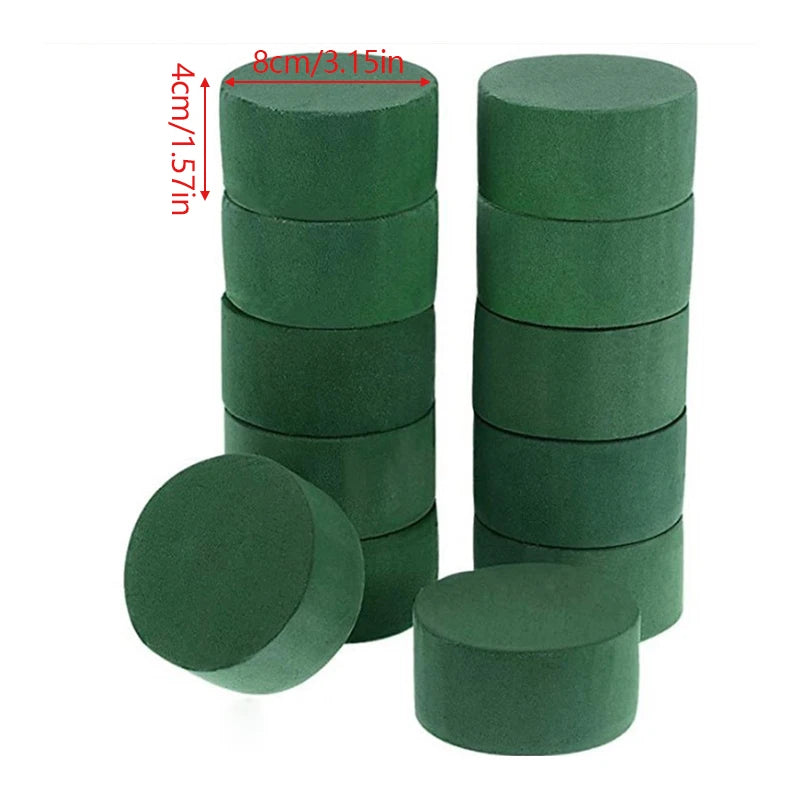 DIY Round Floral Foam Bricks Flowers Mud Green Florist Styrofoam Blocks Wedding Birthday Flower Arrangement Materials Supplies