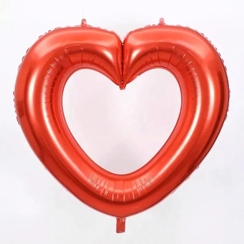 40inch Large Hollowed Out Heart Balloon, Wedding Party Love Balloon,Confession Surprise Love Aluminium Film Balloon