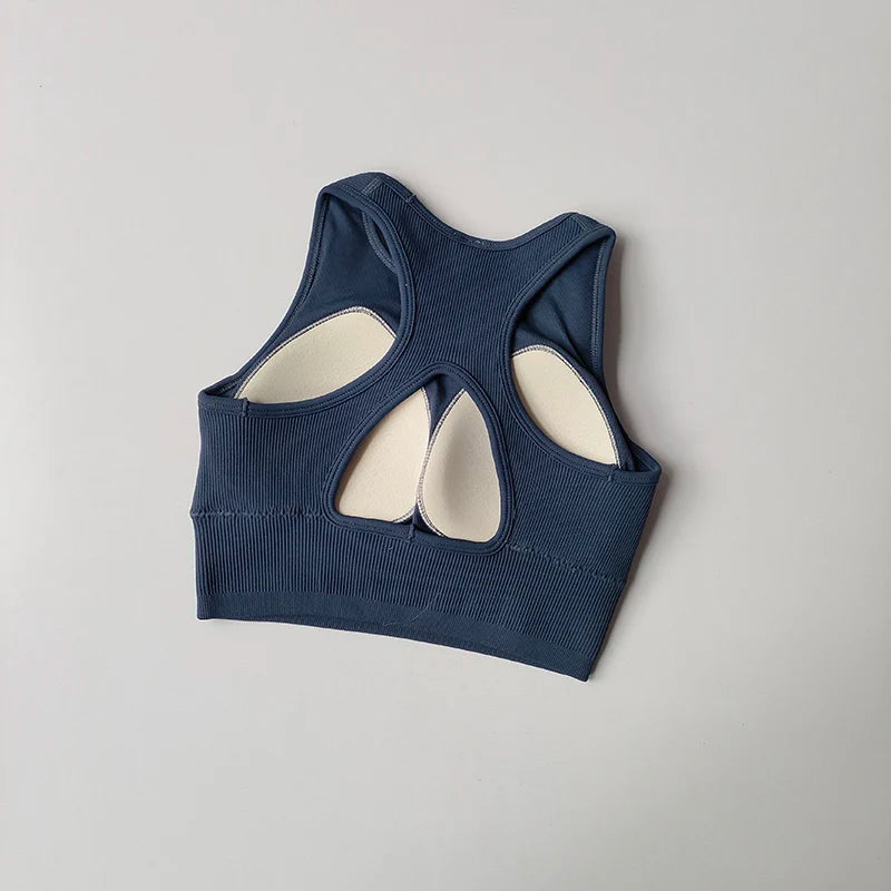 Sports Underwear Integrated Fixed Chest Pad for Women's Yoga Suit Vest Tight and Slimming Fitness Bra I-shaped Back Bra Clothes