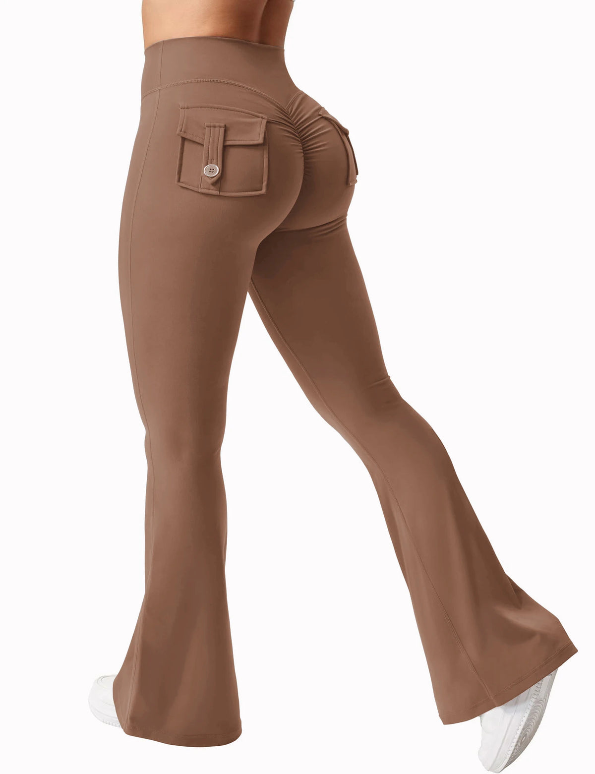 Las más nuevas mallas de Yoga de pierna ancha y alta elasticidad para mujer, sensación desnuda, ropa de trabajo de compresión para Fitness con bolsillos, pantalones de Yoga ﻿