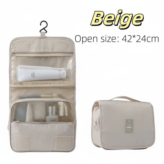 Bolsa de maquillaje de viaje de alta calidad, organizador de artículos de tocador impermeable, Neceser para mujer, bolsa de lavado con gancho para baño, bolsa de almacenamiento de maquillaje con gancho