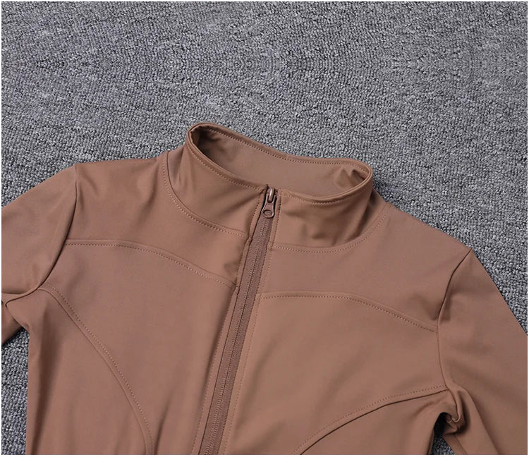 Chaqueta deportiva para mujer, camisa de manga larga, abrigo de entrenamiento, ropa de entrenamiento de gimnasia, ropa deportiva de Yoga