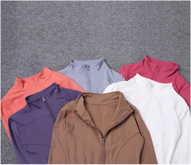 Chaqueta deportiva para mujer, camisa de manga larga, abrigo de entrenamiento, ropa de entrenamiento de gimnasia, ropa deportiva de Yoga