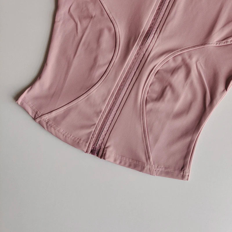 Chaqueta de manga larga para deportes al aire libre para mujer, ropa de Yoga delgada, cárdigan de secado rápido con cremallera, cuello alto, chaqueta para correr, Fitness, Top