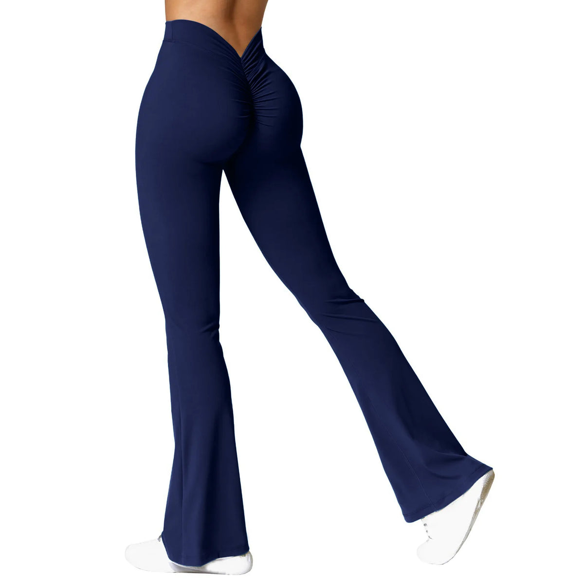 Leggings de Micro cuerno a la moda para mujer, pantalones deportivos con espalda en V, pantalones de gimnasio con realce de cintura alta, mallas informales ajustadas sólidas