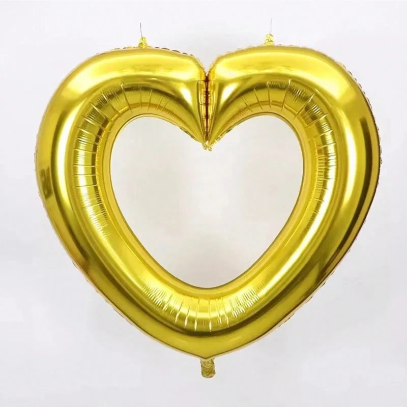 40inch Large Hollowed Out Heart Balloon, Wedding Party Love Balloon,Confession Surprise Love Aluminium Film Balloon