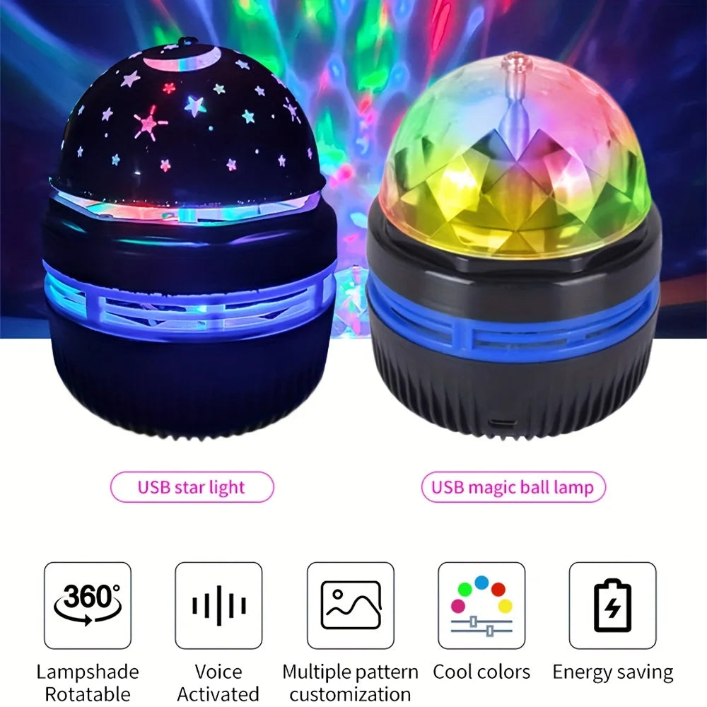 Sky Galaxy Lamp Projector LED Night Light Remote Control Sound Active 5V USB Charging 7 Modes for Kids Room  Party Decor