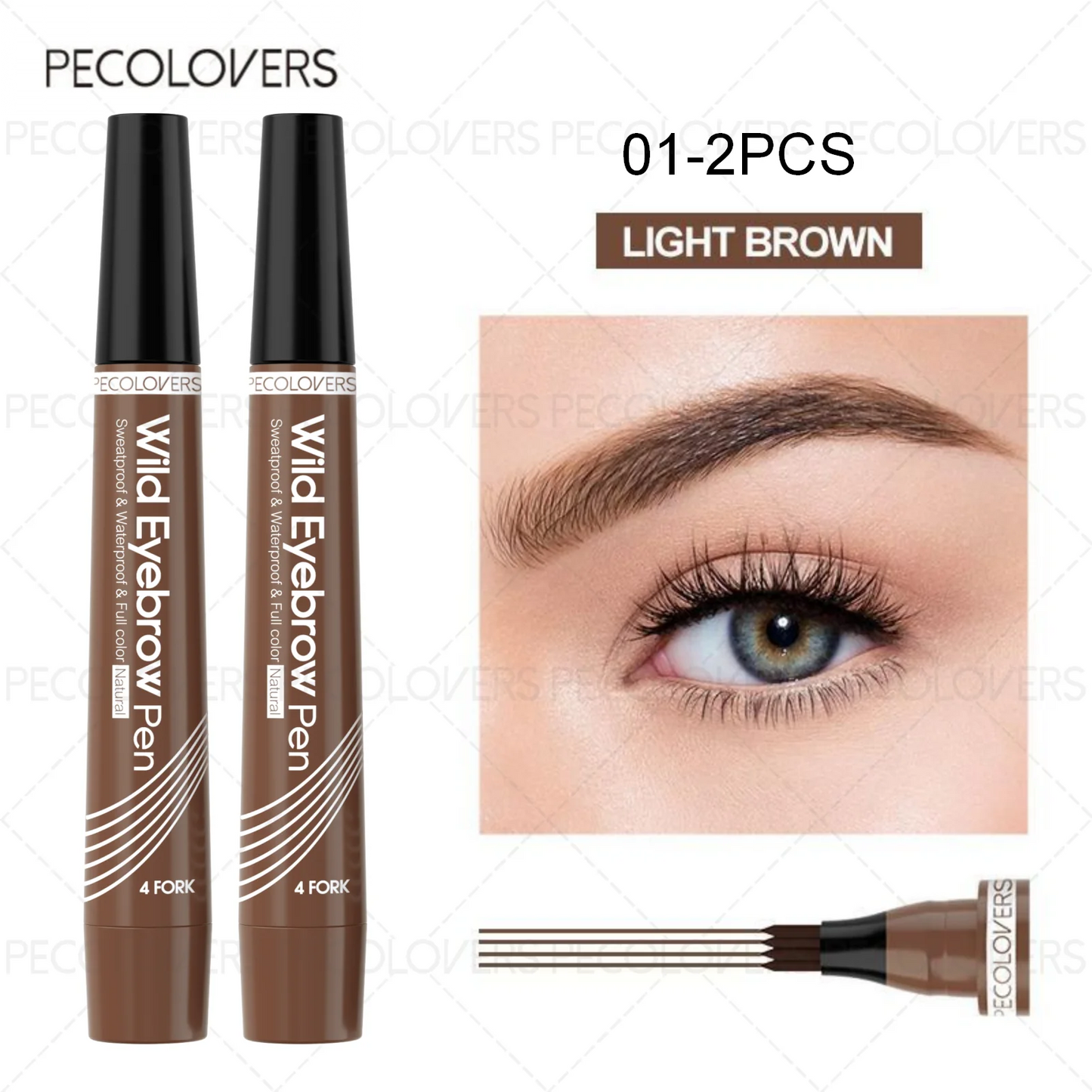 6 colores 1pc lápiz de cejas impermeable 4 punta dividida lápiz de cejas lápiz de tatuaje de cejas impermeable líquido negro lápiz de maquillaje de cejas