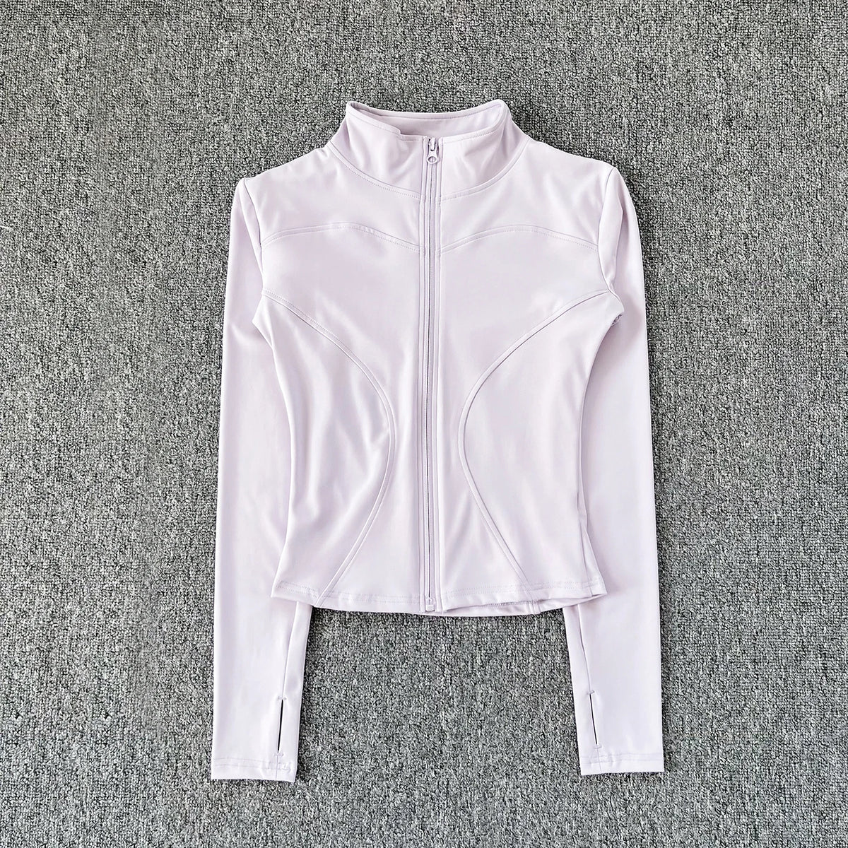 Chaqueta deportiva para mujer, camisa de manga larga, abrigo de entrenamiento, ropa de entrenamiento de gimnasia, ropa deportiva de Yoga