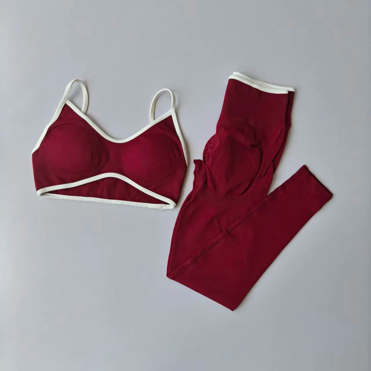 Conjuntos de mallas sin costuras para mujer, sujetadores y mallas deportivas con tiras, mallas esculpidas de cintura alta, pantalones para correr, trajes de gimnasio, 2 uds.